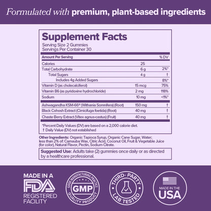 Menopause Supplements with Black Cohosh & Ashwagandha